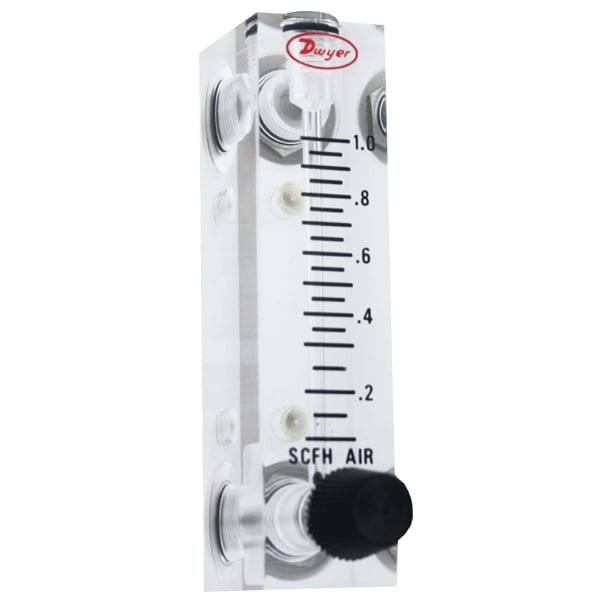 Flowmeter, range .15-1 LPM air.